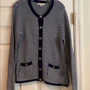 Banana Republic blue white cardigan size L
